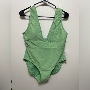 Green Textured  One Piece Swimsuit sz XL